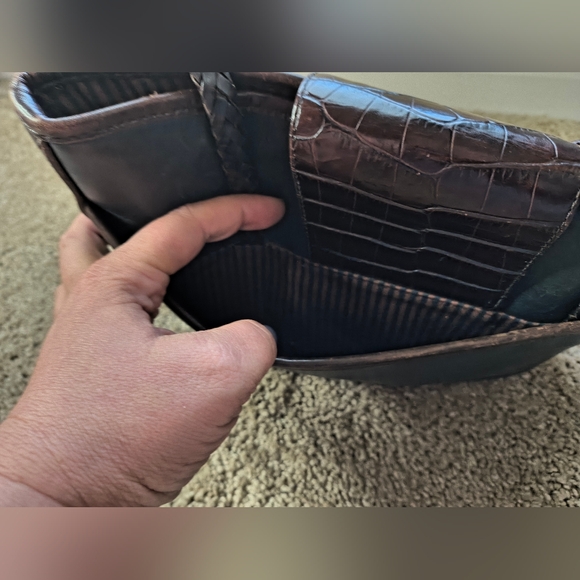 BRIGHTON Women’s VINTAGE Medium LEATHER TOTE SHOULDER Bag Silver Hardware - Picture 6 of 16